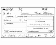 Berør et av de følgende alternativene for å velge Elektrisk rate-preferanse: Av: Forsinket lading basert på avreisetid. Bare med lavtakst: Lade i lavprisperioder.