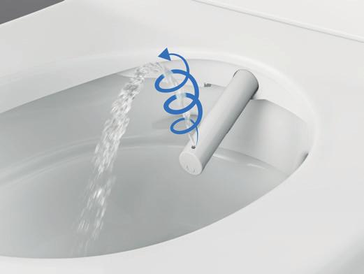 WHIRLSPRAY-DUSJTEKNOLOGI AquaClean Tuma Comfort gir en rengjøring som sparer vann takket være den patenterte