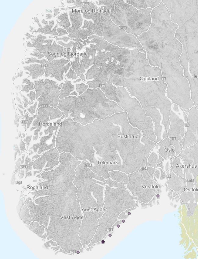 Bakgrunn Stillehavsøsters (Crassostrea gigas) har de senere årene for alvor begynt å etablere seg i strandområder i Indre Oslofjord. Figur 1 viser utbredelsen av stillehavsøsters i 2009 og i dag.