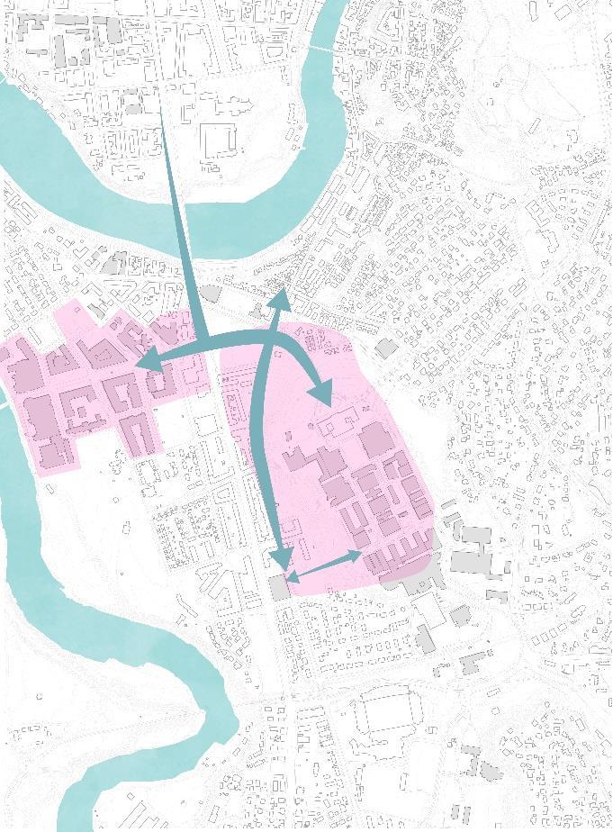 8.12 Oppsummering av foreløpig samlet vurdering På grunn av det samlede grunnlaget NTNU nå har, tegner det seg et grovt bilde av det overordnede grepet for campus, med forsterking av forbindelser