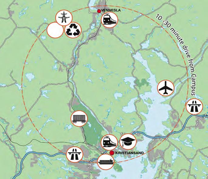 Totalt 3100da regulert i samarbeid med Vennesla kommune. Fibertilgang Sk.