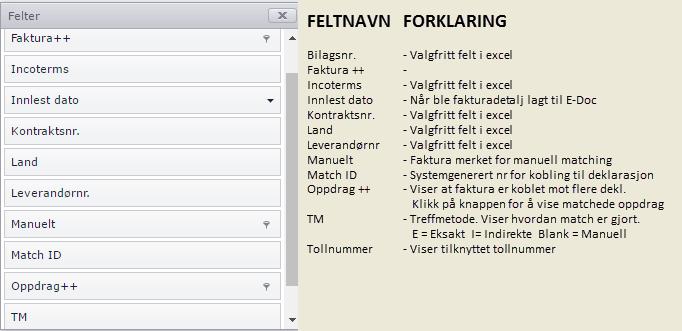 1.2 Ekstra felter - Fakturadelen 1.