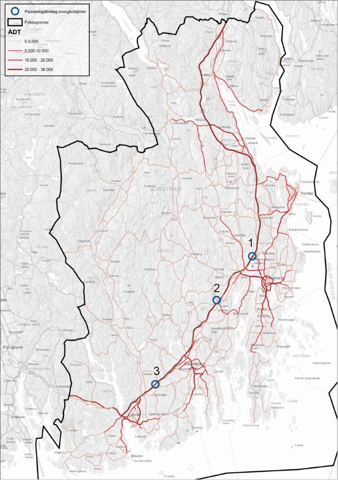 Vestfold fylkeskommune 0-15 7. NYE LOKASJONER EGNET FOR ENERGISTASJONER Dagens bensinstasjoner kan oppgraderes til energistasjoner.