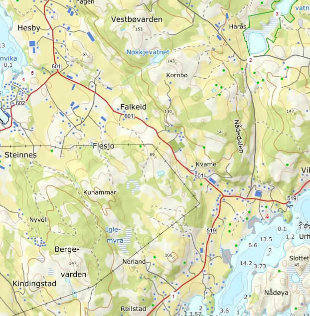 42 OVERVÅKNING AV INNSJØER OG ELVER I RYFYLKE OG HAUGALANDET VANNOMRÅDER 2017 5.2.1 Finnøy kommune Oversiktskart over de fem stasjonene på Finnøy Figur 17.