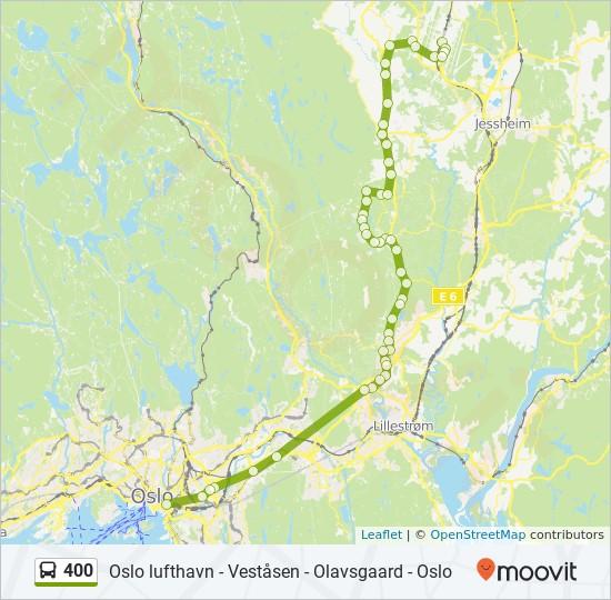 Retning: Oslo Lufthavn 50 stopp VIS LINJERUTETABELL Bjørvika Dronning Eufemias Gate 10, Oslo Helsfyr T D, Oslo Teisenkrysset Ulvenkrysset 1, Oslo 400 buss Rutetabell Oslo Lufthavn Rutetidtabell