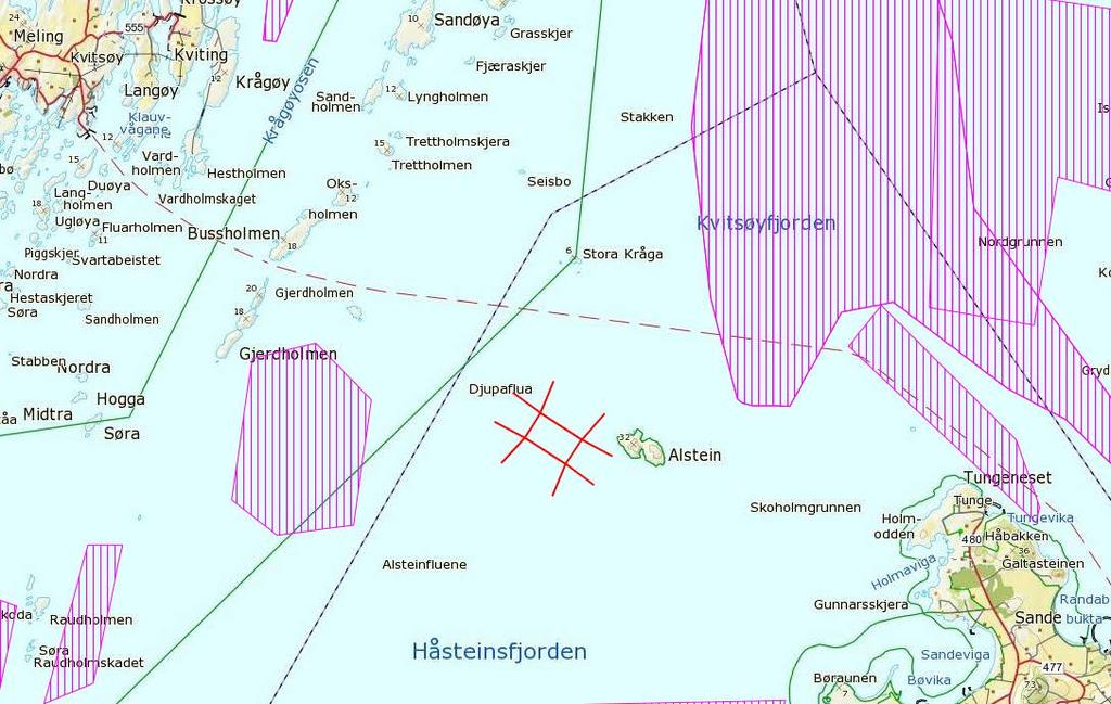 NATURRESSURSAR OMRÅDE FOR FISKE/HAVBRUK Det er registrert et rekefelt, eit fiskefelt for aktive reiskapar og eit gyteområde for torsk (sjå verdivurderinga av gytefelt under marint naturmangfald) i