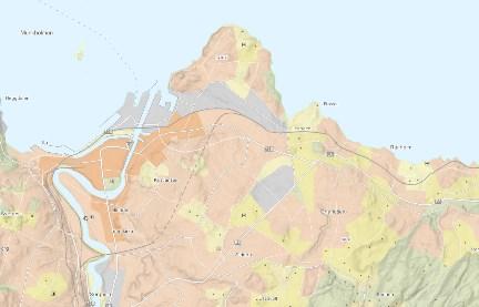 Områder med godt kollektivtilbud, som dette, og nærhet til service- og forretningssenter (< 1 km fra lokalsenter/sirkus shopping) skal ha en effektiv arealutnyttelse på minst 100 % innenfor