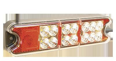 BAKLAMPER Baklykt LED 10-30V Pos 1 Pos 2 Med 8 røde og 6 gule SMD
