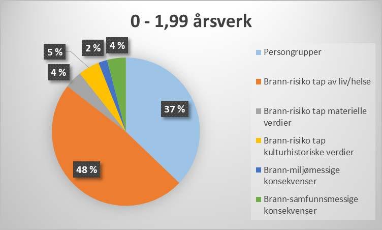 Figur 7: De fem viktigste satsingsområdene fordelt på hovedkategori, etter størrelse på