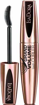 Den buede børsten på Grand Volume Lash Curler Mascara gir supervolum, lengde