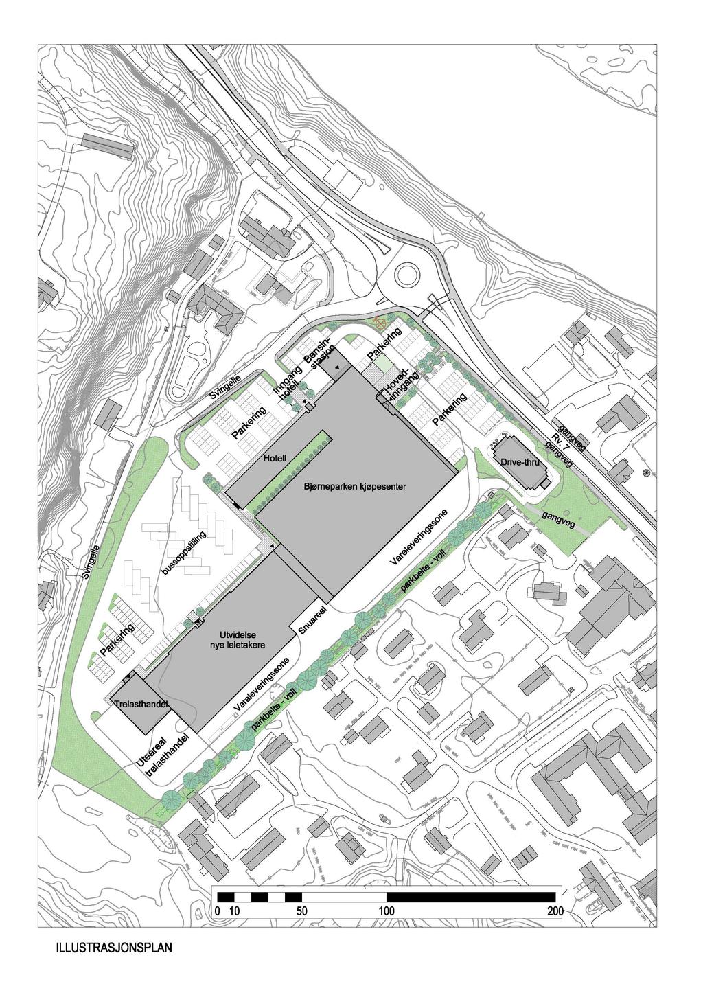 Side 2 av 11 ROS-analyse for Bjørneparken kjøpesenter, Flå kommune Illustrasjonsplan ny situasjon BAKGRUNN I henhold til LOV 2008-06-27 nr 71 (Plan- og bygningsloven) 3-1 h og 4-3 skal det utarbeides