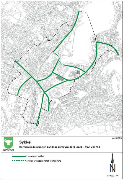 6.2.2 Planforslaget Hovedgrepene i gjeldende plan videreføres. Hovedåren for kollektiv er lagt via Strandgata og sentrum i stedet for via Oalsgata og St. Olavs gate.