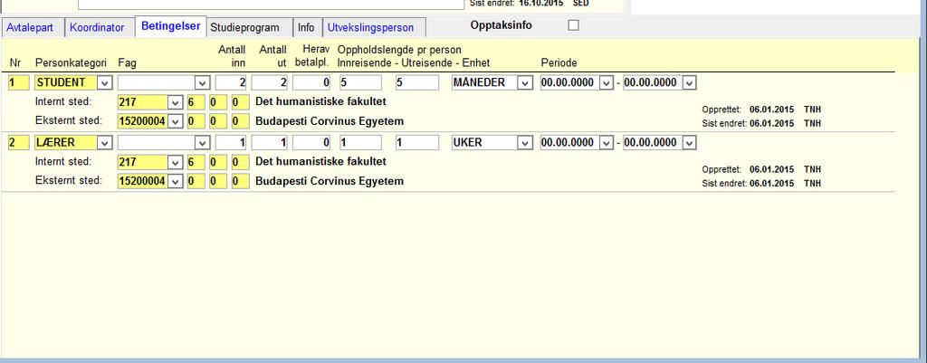 De eneste interne (UiS) kontaktpersonene som trengs å legge inn er lærere/vitenskapelige ansatte. Det er ikke nødvendig å legge inn kontaktpersoner som jobber på internasjonalt kontor på UiS.