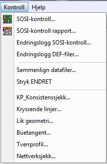 Kontroll av vektordata SOSI-kontroll sjekker SOSI-filer Programmet og SOSI-formatet har