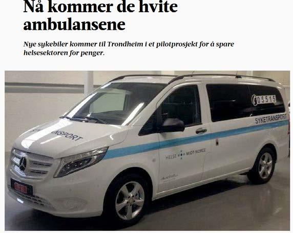 Utvalget foreslår etablering av syketransportbiler og viser til at dette er en