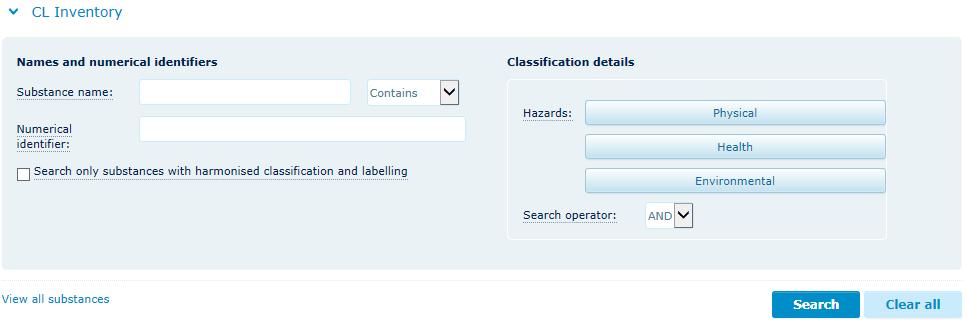 Metode 1 C&L Inventory Hvordan finne stoffenes faresetninger - primær