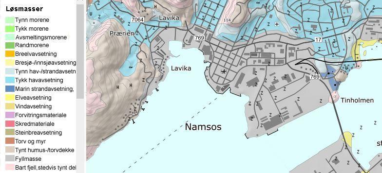 7 2.3 Grunnforhold Det vises til løsmassekart (Figur 2) fra NGU.