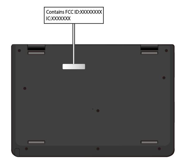 For en forhåndsinstallert trådløs modul identifiserer denne etiketten det faktiske FCC ID- og ICsertifiseringsnummeret for den trådløse modulen som er installert av Lenovo.