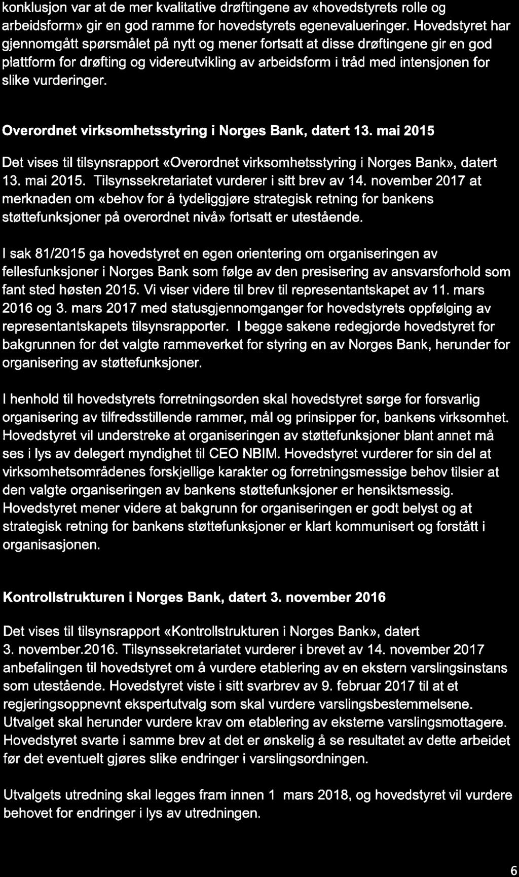 REPRESENTANTSKAPET I NORGES BANK