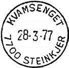 KVAMSENGET KVAMSENGET underpostkontor II, i Steinkjer kommune, ble opprettet den 01.12.1971. Fra 01.11.1973 benevnt bare underpostkontor. Fra 01.01.1977 status av postkontor C.