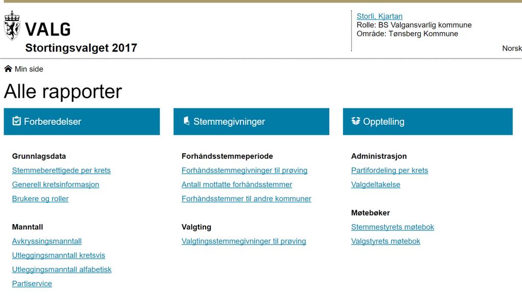 Manntall Denne seksjonen inneholder funksjonalitet for å hente ut informasjon om enkeltpersoner fra manntallet, oppdatere manntallet, hente ut endringshistorikk for hele manntallet og å skrive ut