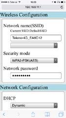 Legg inn ruterens SSID og Network password for det lokale WiFI-nettverket du ønsker a skal koble seg til. Denne informasjonen finner man på baksiden eller undersiden av rute Pkt.
