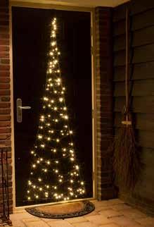 Juletrebelysning BELYSNING TIL DØR Dørbelysning med 120 LED lys. Skaper en iøynefallende opplyst dekorasjon formet som et ekte juletre. Passer enhver dør, inne som ute.