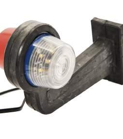 Markeringslys - LED 30890 Gylle LED markeringslys med 5m kabel 362 Gylle LED sidemarkeringslykt med stk. rødt og stk hvitt glass på gummiarm (0mm). 6 dioder i glasset på kun,2 watt.