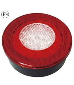 BIL- OG MASKINBELYSNING 69 Baklykter - LED L57 LED baklykt 9-33V 329 E-merket rund LED baklykt med bremselys, kjørelys og blinklys. Driftsspenning: 9~33V DC. Farge på glass: klart og rødt.