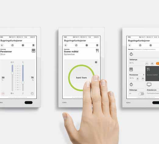 GRAFIKKEN SOM VISES PÅ GIRA G1 KOMMER FRA VISUALISERINGSSERVEREN GIRA X1. MULTITALENTET GIRA G1 Gira G1 kan erstatte brytere og svarapparat i KNXanlegg på en genial måte.