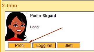 på Profil Velg å