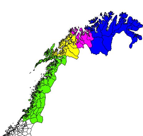 Nord-Norge tilskudd 2018 inkludert Namdalen Til alle kommuner i Nord-Norge og Namdalen med ulike satser, i alt 1 646 mill. kr Sats per innbygger Antall kommuner Nordland/Namdalen kr 1.710 per innb.