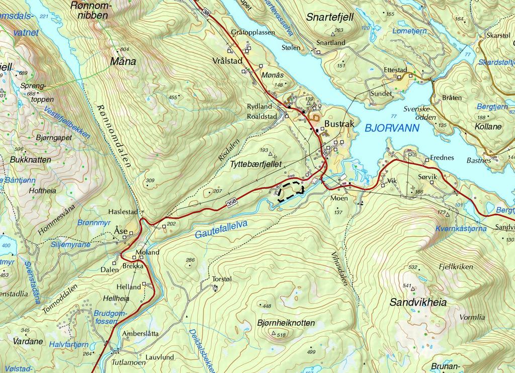 1. Rammevilkår Grunneigar på gnr 41 bnr 3 i Drangedal kommune, John Bustrak i samarbeid med Frank Jonskås ønsker å utnytte deler av eigendommen til uttak av lausmasser.