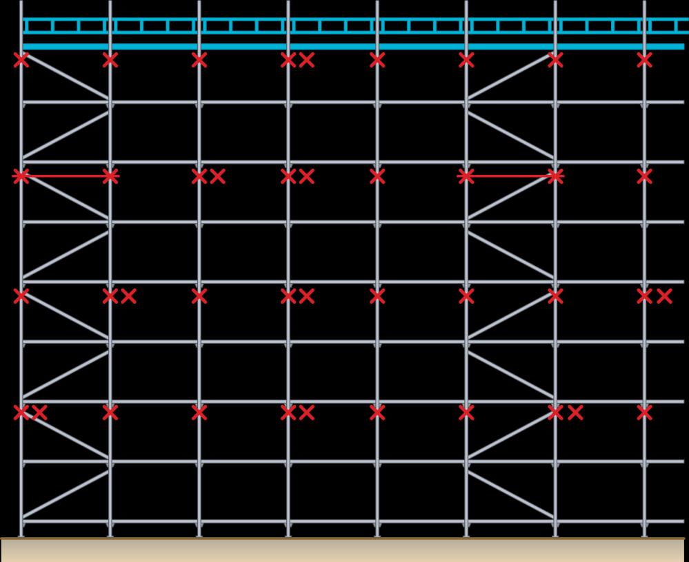 50 Avstiving Vertikal diagonalstaging mellom ytterspirene skal
