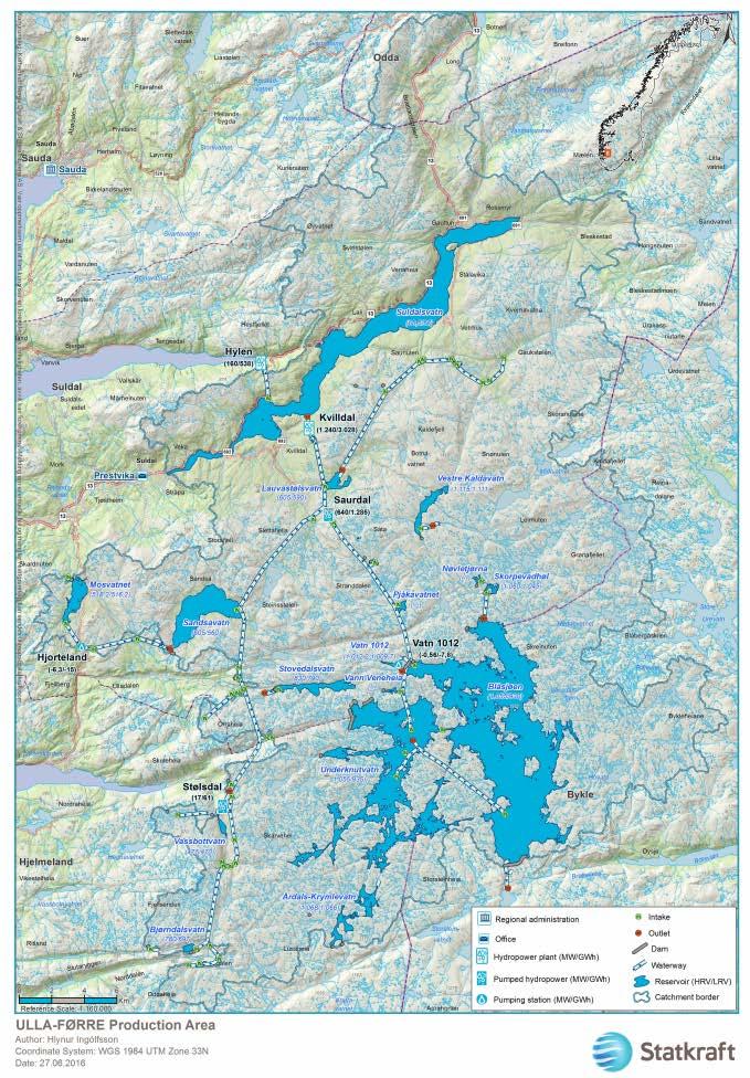 Saka Samtykke til utbygging av Ulla-Førre i 1974. Konsesjon kan reviderast i 2022.