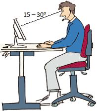 Tastaturet cm 3. Antall timer arbeid foran PCskjerm pr dag, enten i gjennomsnitt eller pr dag. 4. Evt. behov for å se lengre ut i rommet (skranke e.l.)?