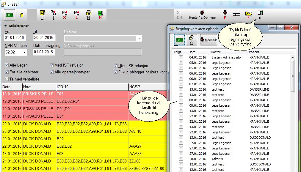 Registrering og rapportering av fritt behandlingsvalg \ privat sykehus (tilgjengelig f.o.m. v 4.1.