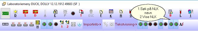 NLK (Norsk laboratoriekodeverk) - Søk på NLK navn - Vise NLK analysenavn Samme brytere finner man også under Opsjoner -> Programbrytere ->