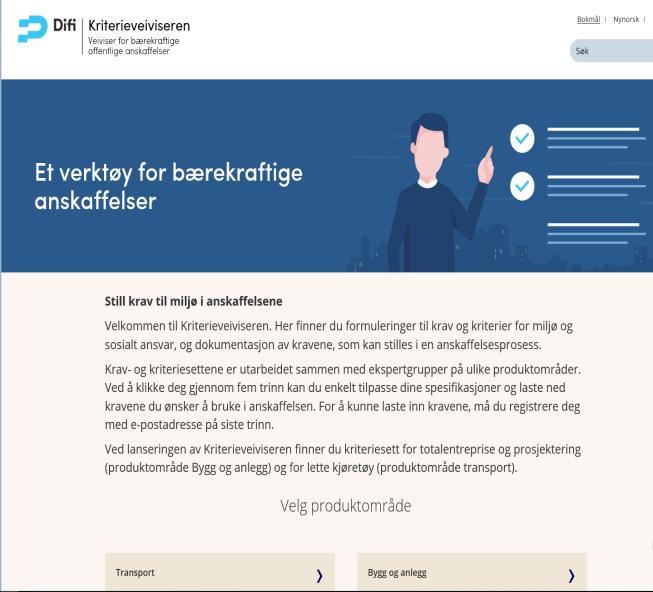 Kilder til miljøkrav og kriterier Difis
