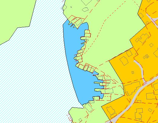Areal i sjø avsatt til Småbåthavn (H) bør