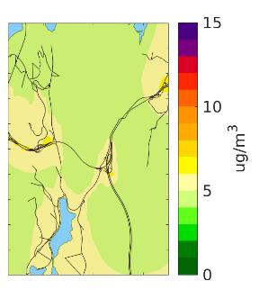 12 Figur 10: Beregnet årsmiddelkonsentrasjon for PM 2.