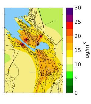 13 Vedlegg B: Oppdaterte konsentrasjonskart for PM10 for hele Bergen kommune Figur 13: Beregnet