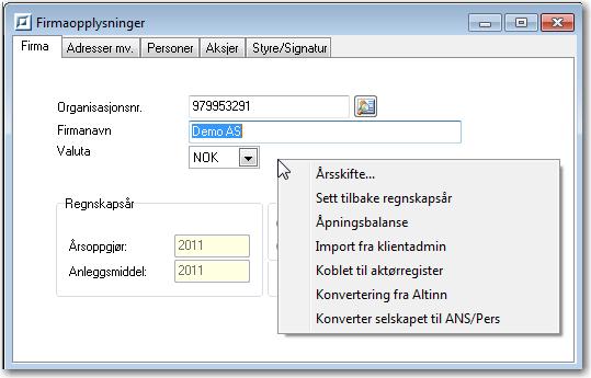 Firmaopplysninger Du finner også årsskifte