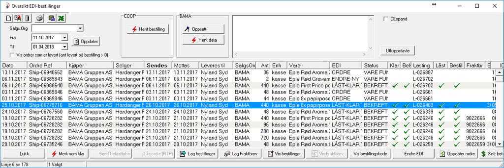 Elektronisk bestilling Støtter Dedip2, Dedip2XML og