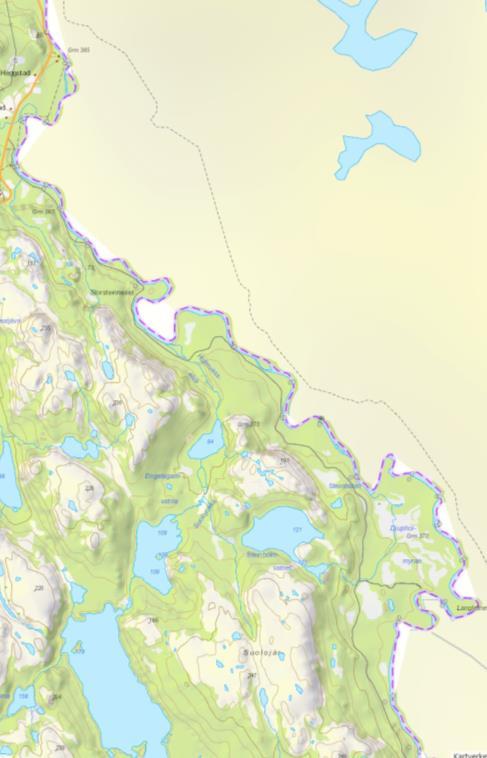 Sikten var 5-6 m langs det meste av den undersøkte strekningen, men økte opp mot 8 meter i de tre-fire nederste sonene (figur 12).