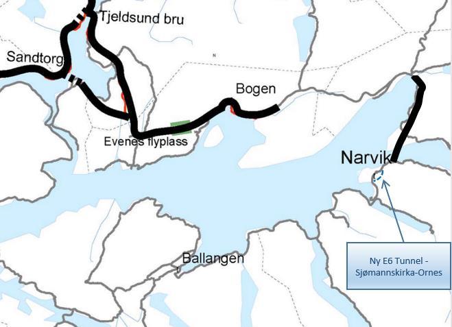 Mulige arealer for en fremtidig foredling av sjømat i Narvikregionen Kriterier: Kort vei til
