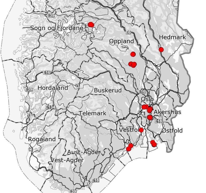 2 Metode BioFokus har som bakgrunn for oppdraget foreslått 18 rutesvermer med totalt 56 500x500- meters-ruter for kartlegging.