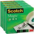 SuperSticky, økonomi gul (16) + 4 ruller Scotch Magic tape 810,