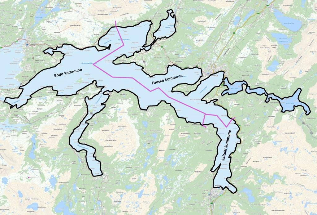Planavgrensning Arealet som inngår i Bodø kommunes del av planområdet utgjør ca. 115 km². Planen avgrenses i vest mot kommunedelplan for Saltstraumen og følger kystkonturen til Skjerstadfjorden.