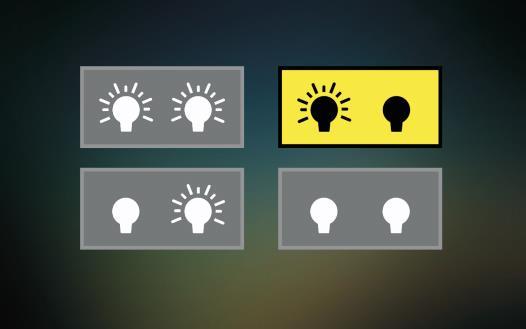 Slå av/på Led lys. Trykk + eller - knappen for å velge Led lys Ikonet. Trykk deretter knappen Fargevalg for å aktivere LED lys innstilling. Trykk + eller -- knappen for å velge status for LED lys.